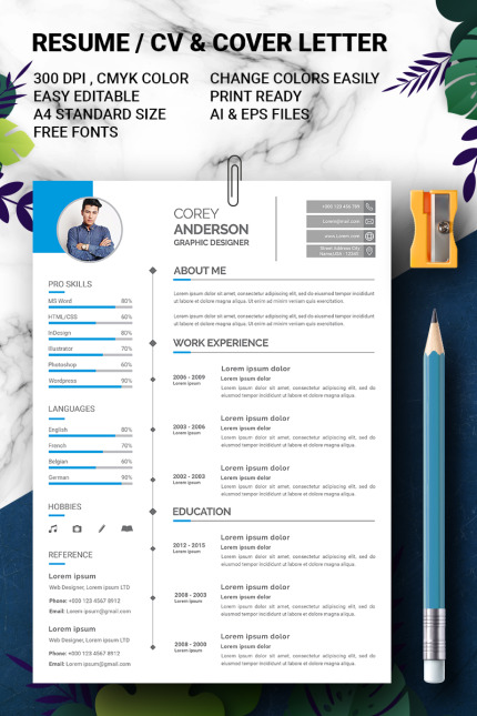 Kit Graphique #90719 A4 Rsum Divers Modles Web - Logo template Preview