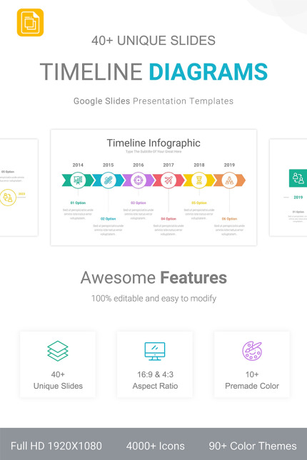 Kit Graphique #91107 Google-slides Timeline Divers Modles Web - Logo template Preview
