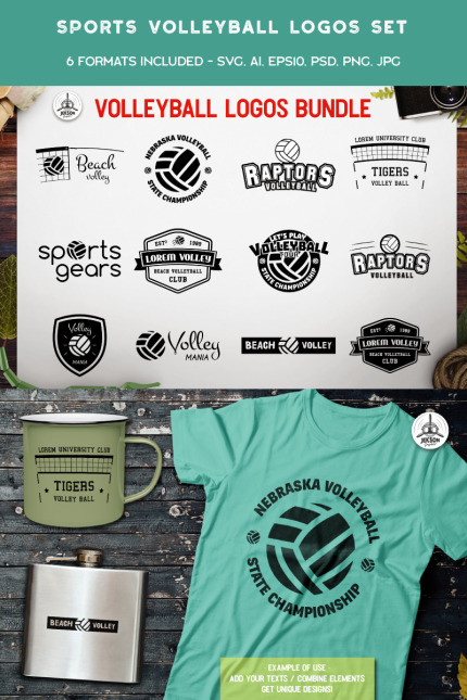 Kit Graphique #91954 Volleyballe Logo Divers Modles Web - Logo template Preview