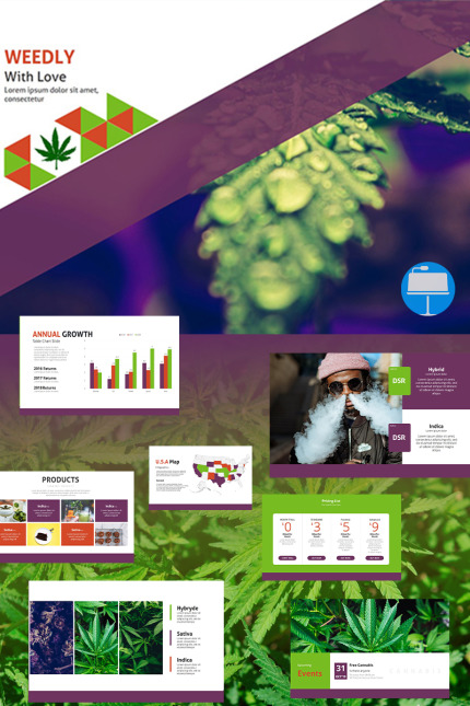 Kit Graphique #93187 Cannabis Keynote Divers Modles Web - Logo template Preview