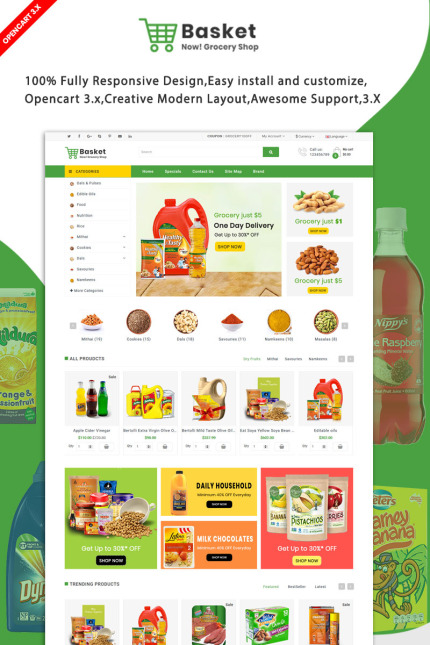 Kit Graphique #93424 Basket Grocery Divers Modles Web - Logo template Preview