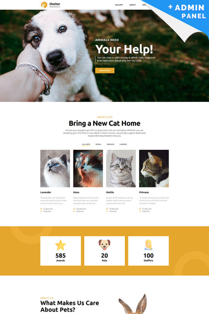 Kit Graphique #94868 Animal Abri Landing Page MotoCMS 3 Free - MotoCMS