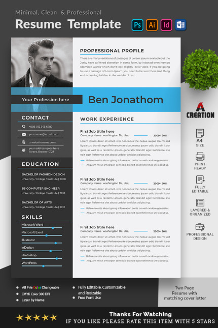 Kit Graphique #96812 Resume A4 Divers Modles Web - Logo template Preview