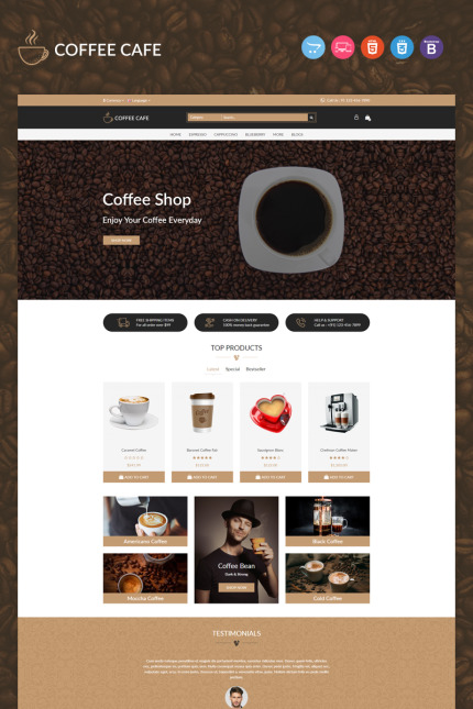 Kit Graphique #96973 E-commerce Coffee Divers Modles Web - Logo template Preview