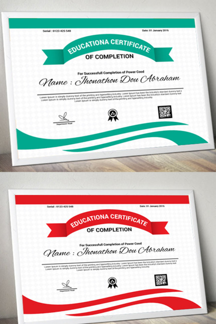 Kit Graphique #97147 Certificate A4 Divers Modles Web - Logo template Preview