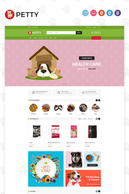 Kit Graphique #97208 E-commerce Pets Divers Modles Web - Logo template Preview